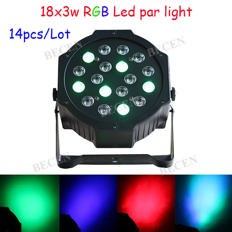 14pcs 18x3w rgb 54w led par light dmx512 Master Slave Auto mode Led