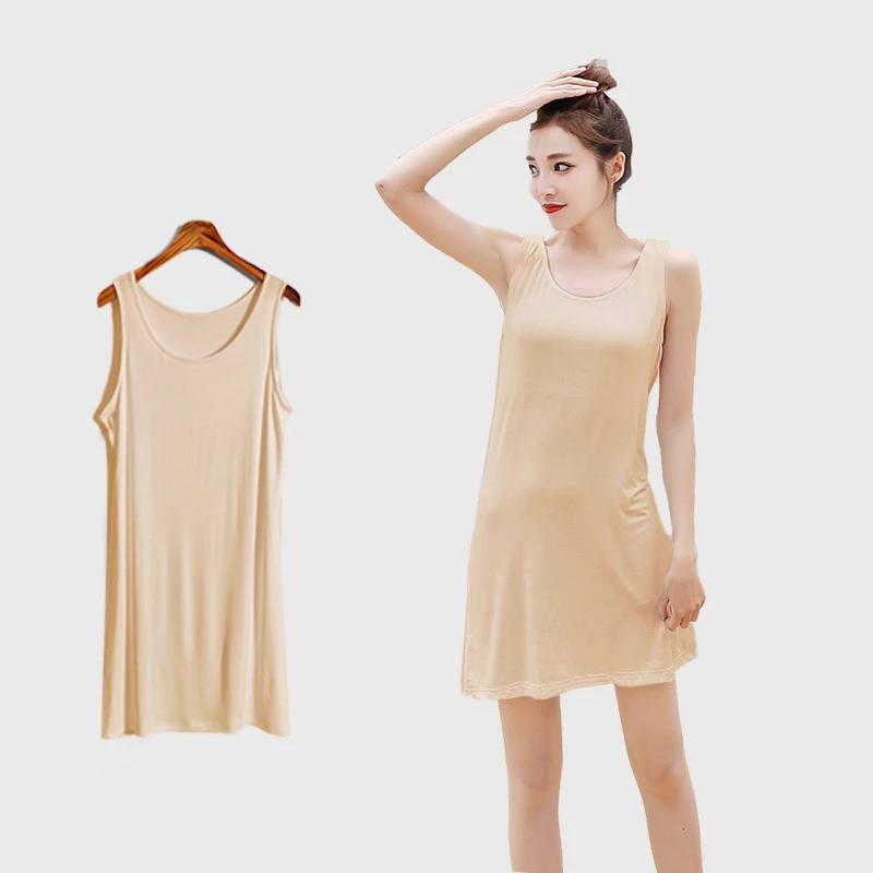 

Long T-shirt Womens Dress Vestidos Sleeveless Slim Bodycon Dress Tunic Crew Neck Casual Home Wear Sleepwear Loose Black White