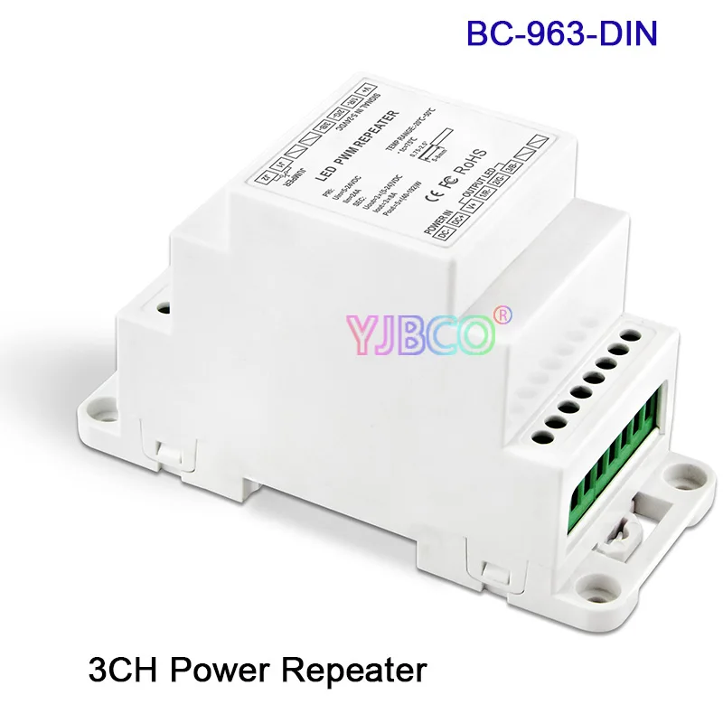 DIN Rail DC5V 12 V 24 V вход Светодиодный источник питания светодиодный Усилитель 3CH/4CH/5CH выходной сигнал усилитель Мощность ретранслятор BC-964-DIN