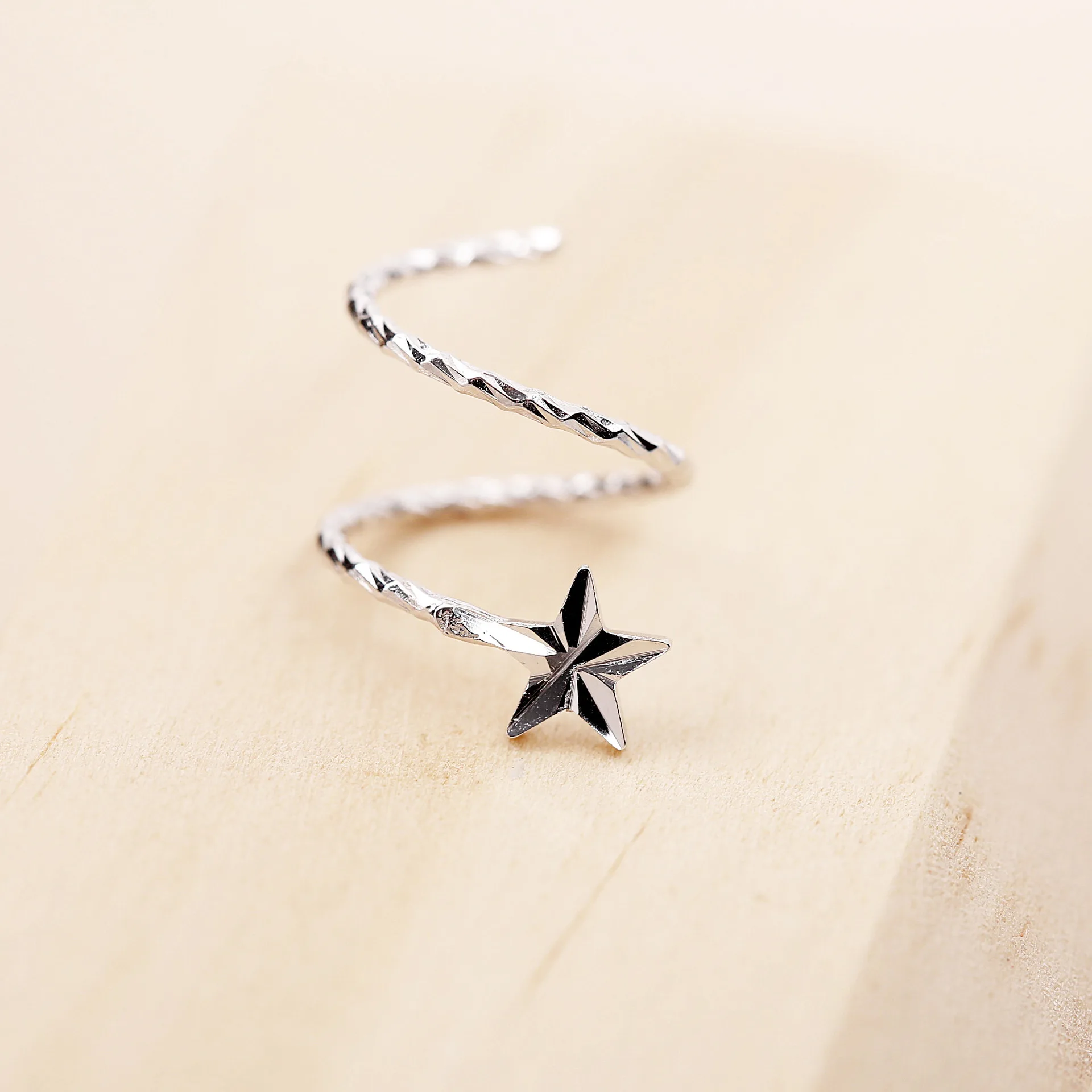 Round star 100% 925 Sterling silver Jewelry fashion Hypoallergenic hoop earrings for women gift