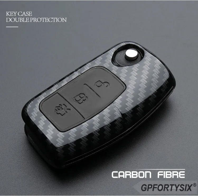 Углеродное волокно автомобильный Стайлинг ключ дистанционного ключа брелок чехол для Ford Fiesta Focus 3 4 MK3 MK4 Mondeo Ecosport Kuga Focus ST