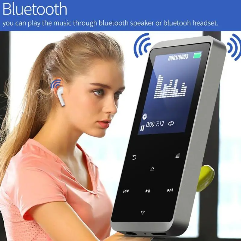 ALLOYSEED Mini C15 Bluetooth 4,1 MP4 плеер HiFi MP3 плеер Медиа Видео FM радио металлический рекордер 8G/16G аудио музыкальный рекордер ручка