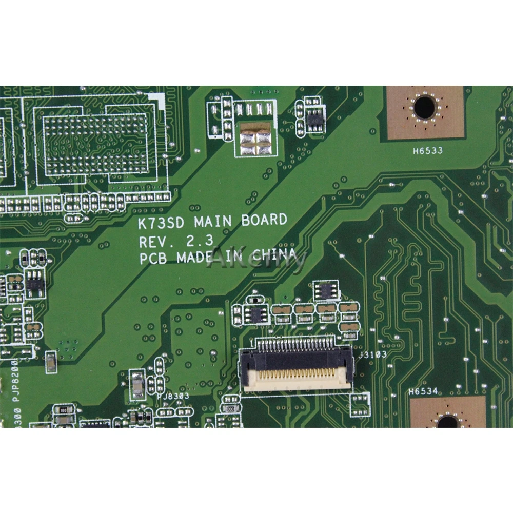 Akemy K73E/K73SD материнская плата для ноутбука Asus K73E K73SD K73S K73SV K73SJ P73E тест оригинальная