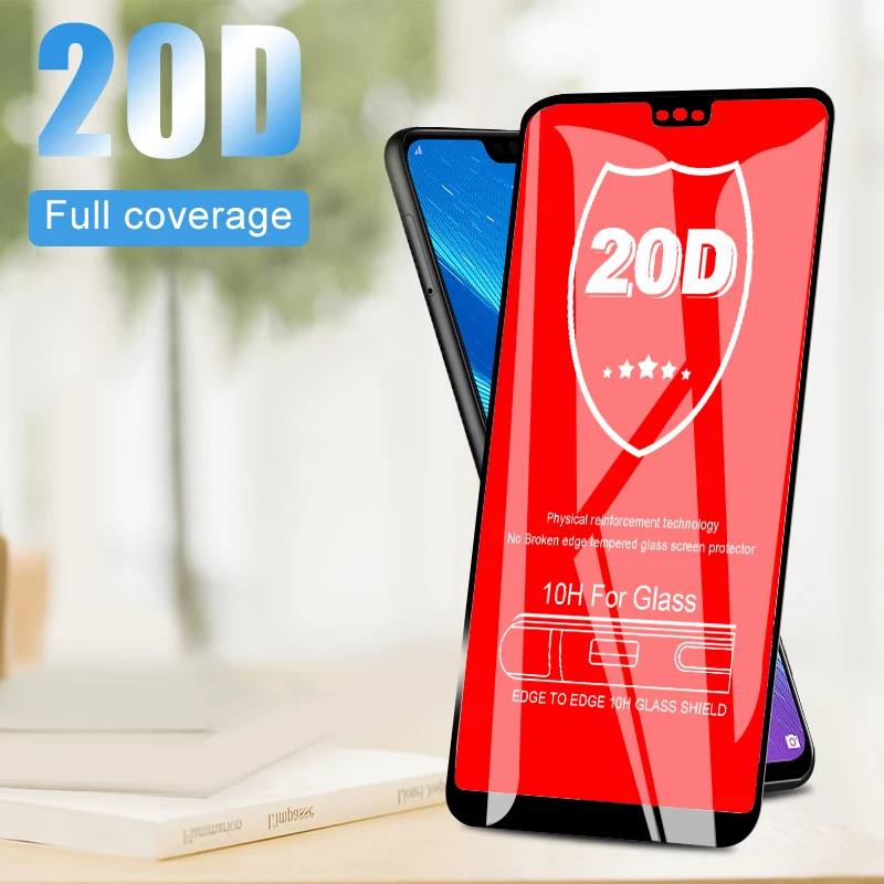 

20D Curved Tempered Protective Glass For Huawei Honor 10 Lite 7A Pro 7C Ru 8X Screen Protector Glass For P Smart 2019 Glass Film