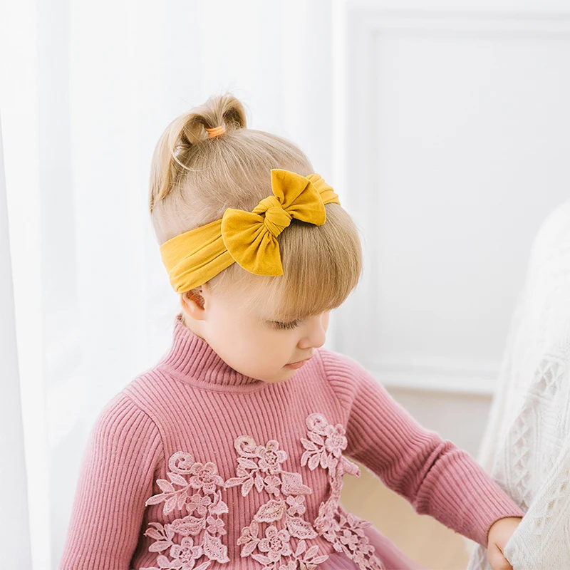 

New Fashion Baby Girls Headband Kids Bunny Bowknot Turban Headband Children Girl Elastic Hair Band Headwrap Headwear