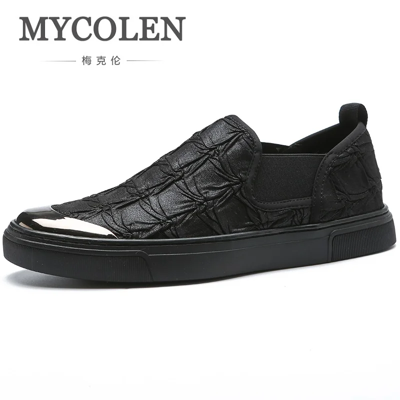 MYCOLEN New Brand Fashion Spring/Autumn Style Soft Men Shoes High Quality Casual Men Black Personality Flats Shoes Tenis