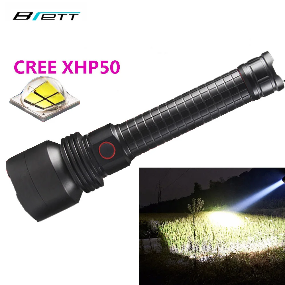 

Powerful led flashlight cree xhp50 Hard Light Shock Resistant Self Defense Direct charging Outdoor waterproof led torch
