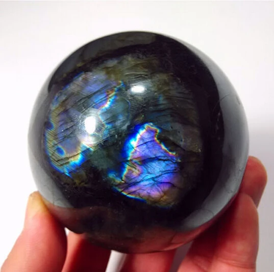 

A 421NATURAL Labradorite quartz crystal sphere ball healing (0601)