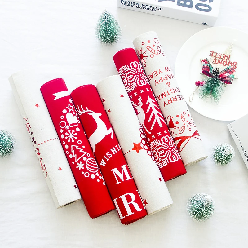 Santa Claus Reindeer Christmas Tree Table Runner ...