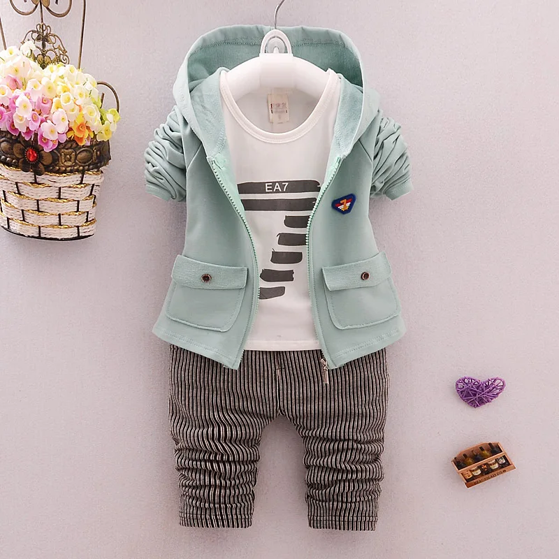 New Baby Clothes Boy Coat And Shirts And Pants Three Pieces Outfit 6m