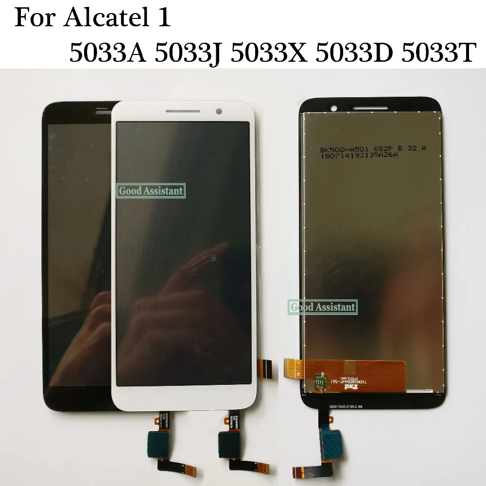 Black/White 4.9 inch For Alcatel 1 5033 5033A 5033J 5033X 5033D 5033T LCD DIsplay + Touch Screen Digitizer Assembly Replacement | Мобильные