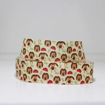 

50yards 7/8" 1" 1.5" 2" 3" 22mm 25mm 38mm 50mm 75mm dog printed grosgrain ribbon for headband hair bow hair tie dog collar
