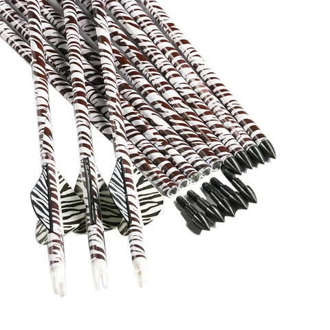 Tiro com Arco Padrão de Carbono Linkboy Coluna 400 Zebra Seta Eixo 32 Ididid6.2mm Composto Tradicional Arco Caça Tiro 6 – 12 Pçs