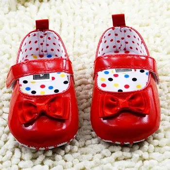 

Newest Baby Girls Infants Princess Bowknot PU Leather Soft Sole Crib Dress Shoes 0-18M SHM