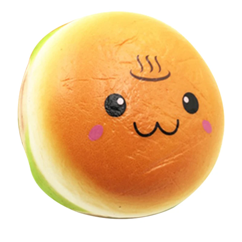 

10CM Jumbo Burger Squishy Charms Slow Rising Smile Hamburger Toy