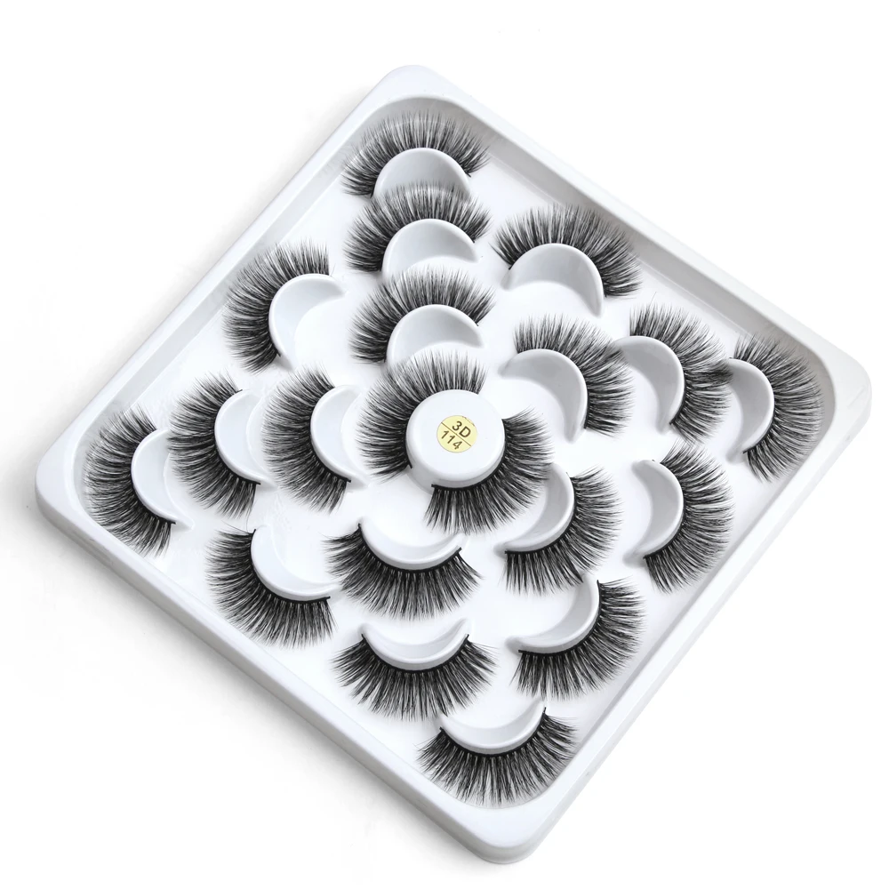 

10 Pairs Natural False Eyelashes Fake Lashes Long Makeup 3D Mink Lashes Eyelash Extension Mink Eyelashes For Beauty Handmade