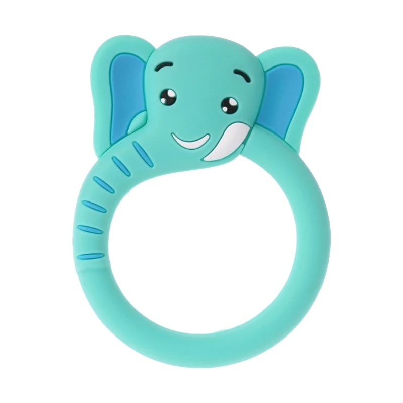 Детский Прорезыватель мультфильм зубные кольца для детей силиконовый без бисфенола А ожерелье игрушки - Цвет: Небесно-голубой