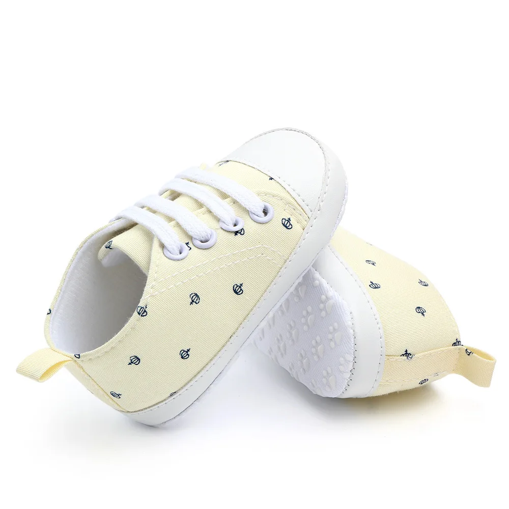 AiKway Baby Shoes First Walkers Boy Girl Canvas Newborn Baby Casual Shoes Soft Bottom Crown Infant Toddler Shoes