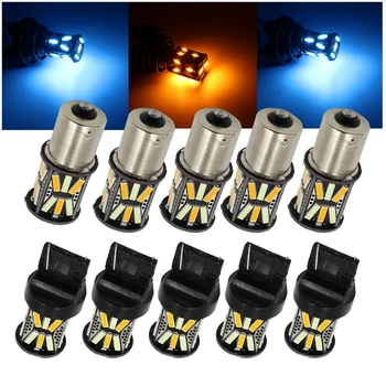 

YSY 10PCS 7440 1156 BAU15S 31SMD 7020 LED Auto Turn Signal Tail Bulbs Brake Lights Daytime Lamp ICE blue/Amber