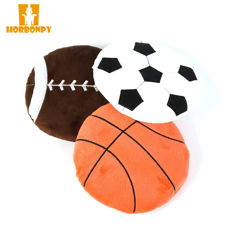 HORBONPY الكلب تحلق أقراص الحيوانات الأليفة مضغ لعبة الكلب صرير كرة السلة كرة القدم الكلب اليومية التمرينات الصوف الفريسبي لعبة تفاعلية