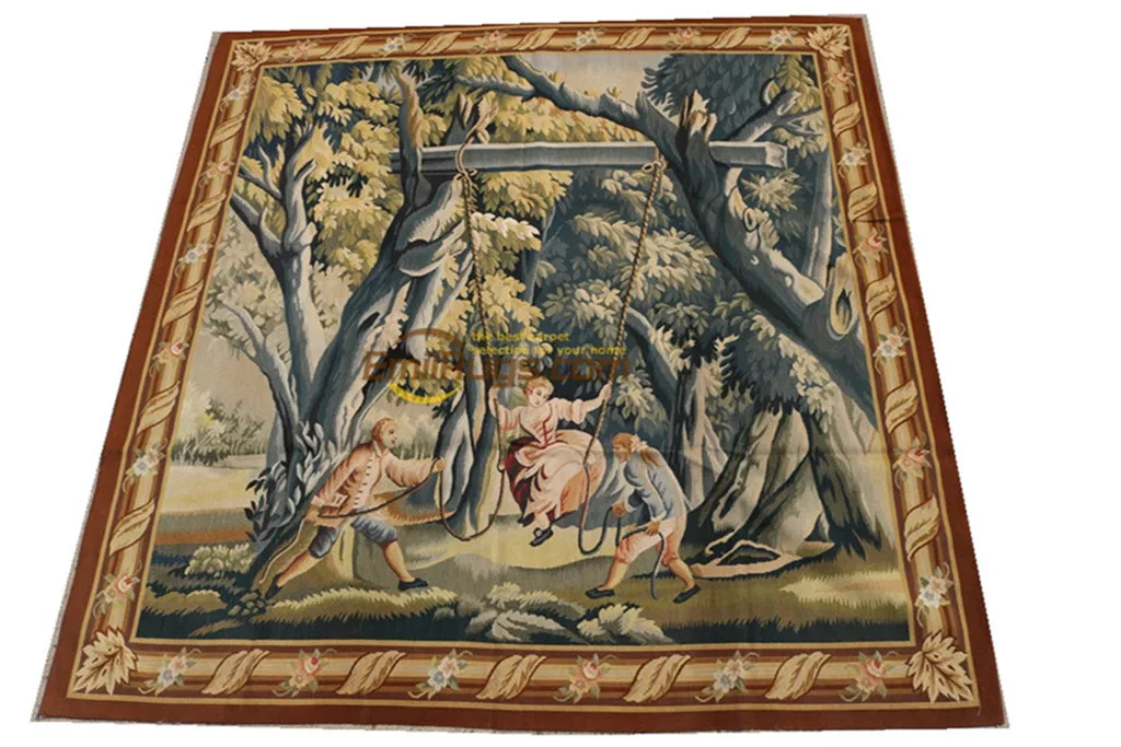 

Botanical Tapestry Brown Fashionable Circular Household Decoration Mat Traditional Embroidered floor Kits