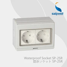 Saipwell 110-250 V 16A IP55 2 PIN немецкий тип Съемная водонепроницаемая розетка с огнеупорным материалом SP-2SR