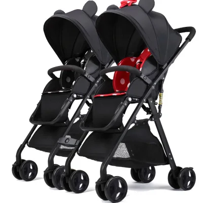 7,8 двойная детская коляска для близнецов Omni-направляющие колеса полулежащая коляска для малышей-близнецов детская двойная прогулочная коляска 360 градусов
