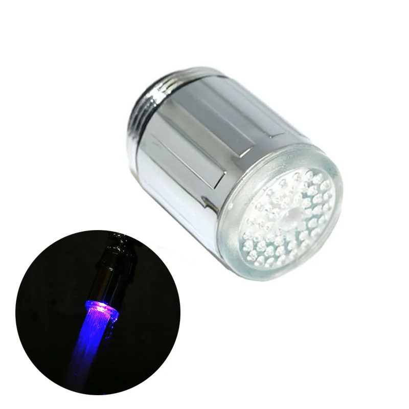 

Kitchen Luminous LED Water Faucet Shower Tap Temperature Sensor Intelligent Water Nozzle Head Kitchen Faucets Blue Color