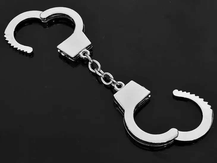 20 шт./лот полицейские наручники из сплава брелок для ключей сумок подвески кольцо