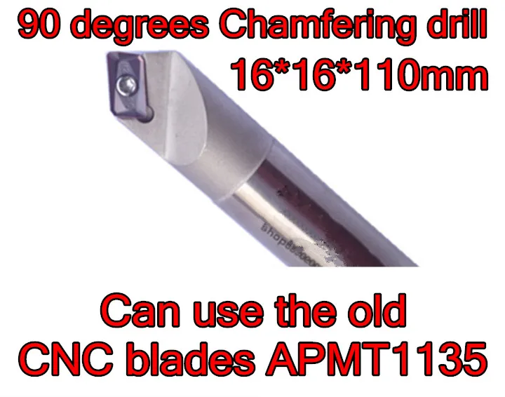 

16*16*110mm Can use the old CNC blades APMT1135 90 degrees Chamfering drill Chamfering cutter CNC tools Free shipping