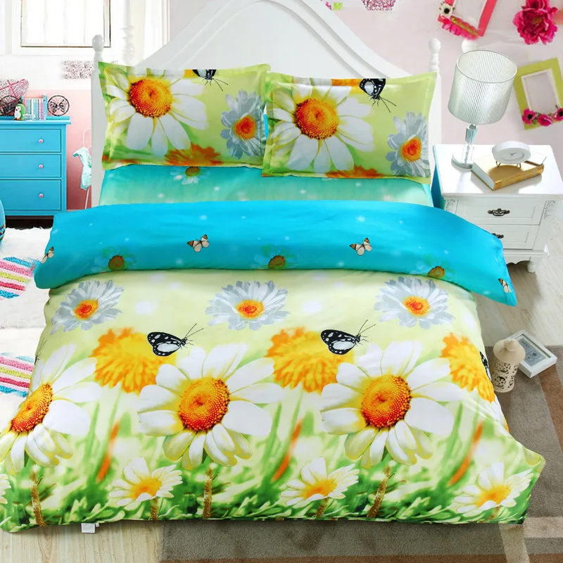 On Sale 2015 4Pcs Winter Flowers 3d Bedding Sets Plush Bedding Set King Size Bed Sheet Duvet ...