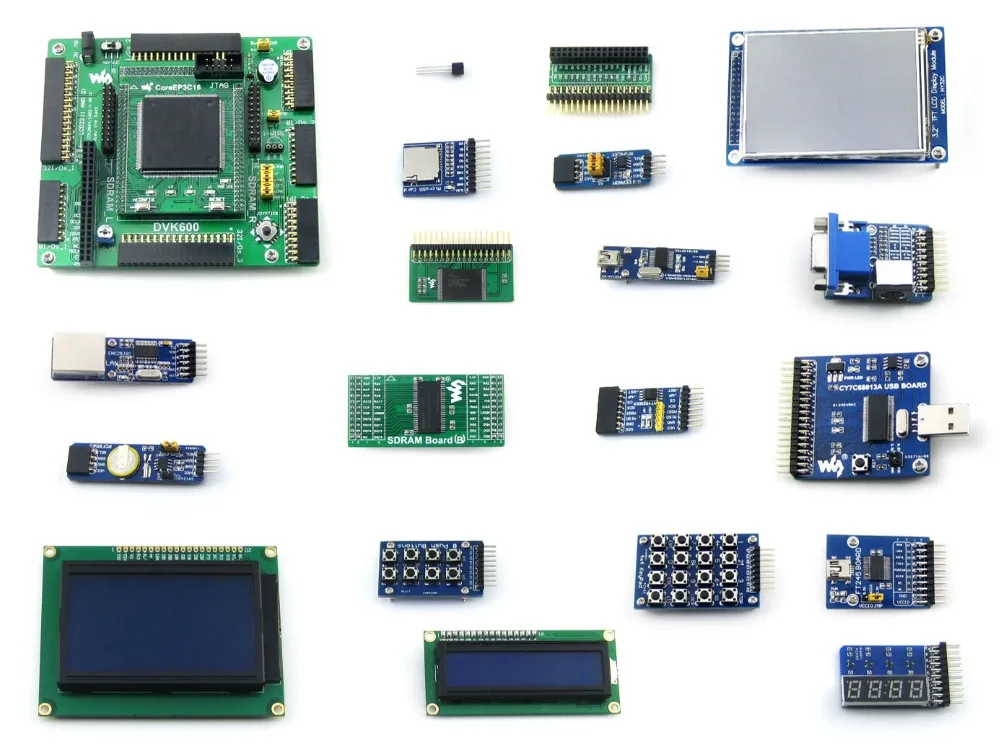 OpenEP3C16-C посылка B # EP3C16 EP3C16Q240C8N FPGA ALTERA Cyclone III развитию + 19 аксессуары модули Наборы