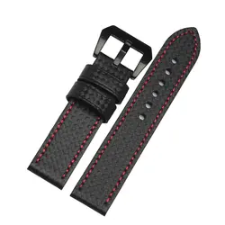 26 мм Горячие Продажи из углеродного волокна Кожаный ремешок для часов черные часы модные аксессуары garmin Fenix 3 ремешок