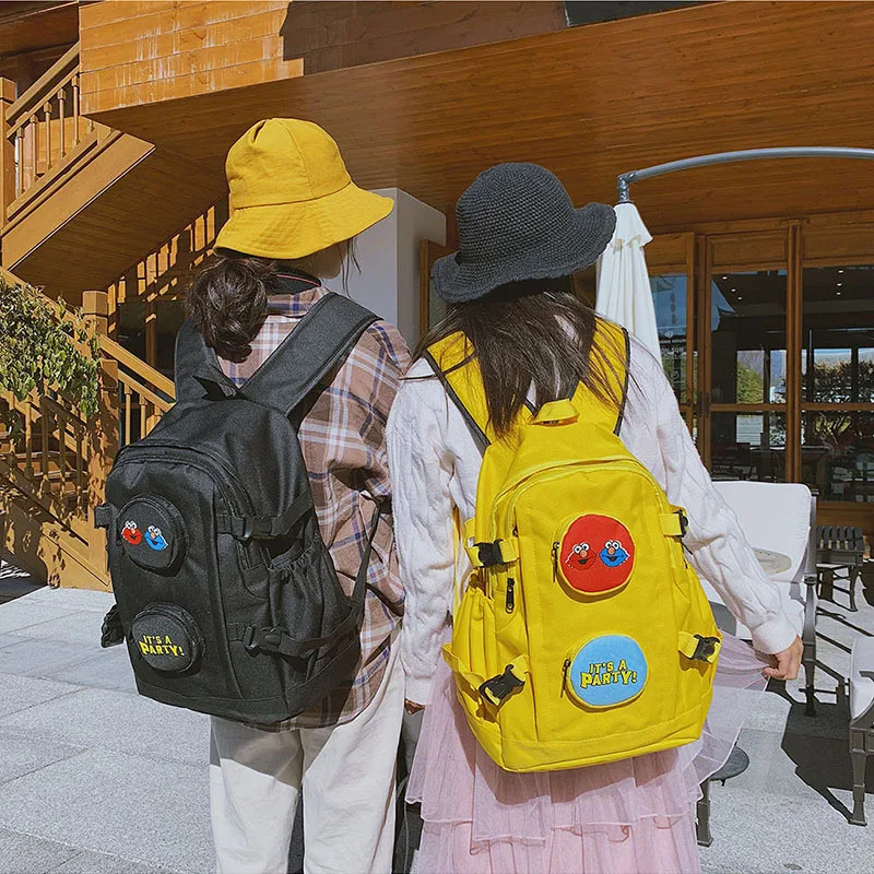 

New Oxford Waterproof Student Backpack Cute Cartoon Embroidery Multi-function Backpack Large Capacity Unisex Travel Shoulder Bag
