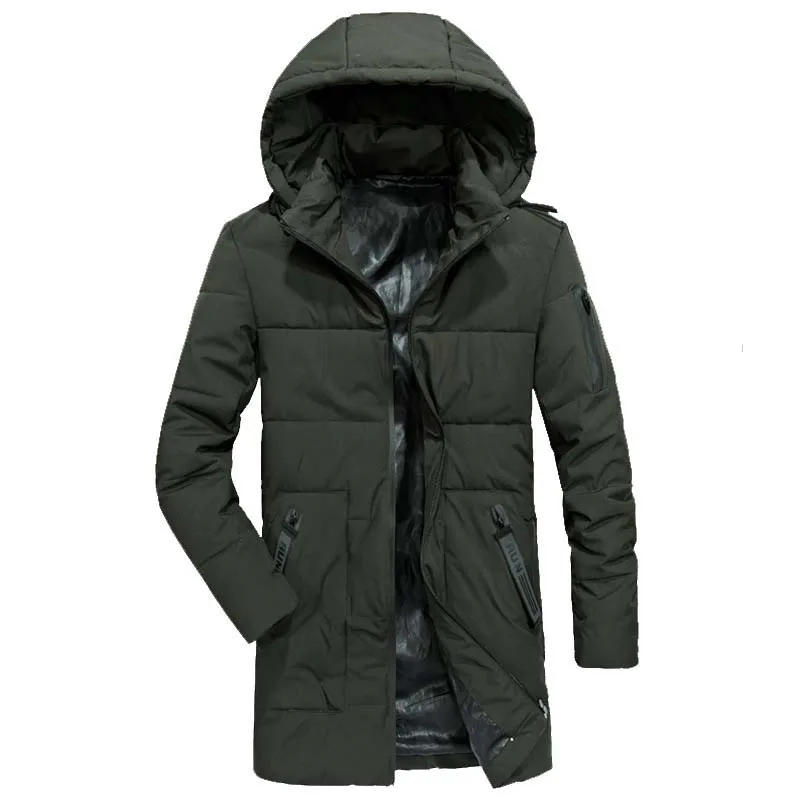 

New Fashion Hooded Jacket Mens Winter Coats Jackets Warm Parka Loose Baggy OURWEAR Trench Coat Windbreaker Plus Size 4XL
