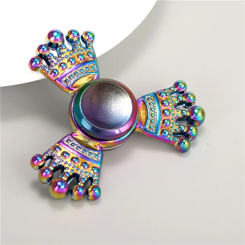 Coroa colorida Tri Spinner Fidget Brinquedo EDC Mão Spinner Spinner Anti Para Aliviar O Estresse E Fidget ADAD