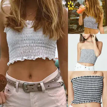 

Women Strapless Boob Tube Tops Bra Summer Elastic Bandeau Top Shirt Blouse Hot