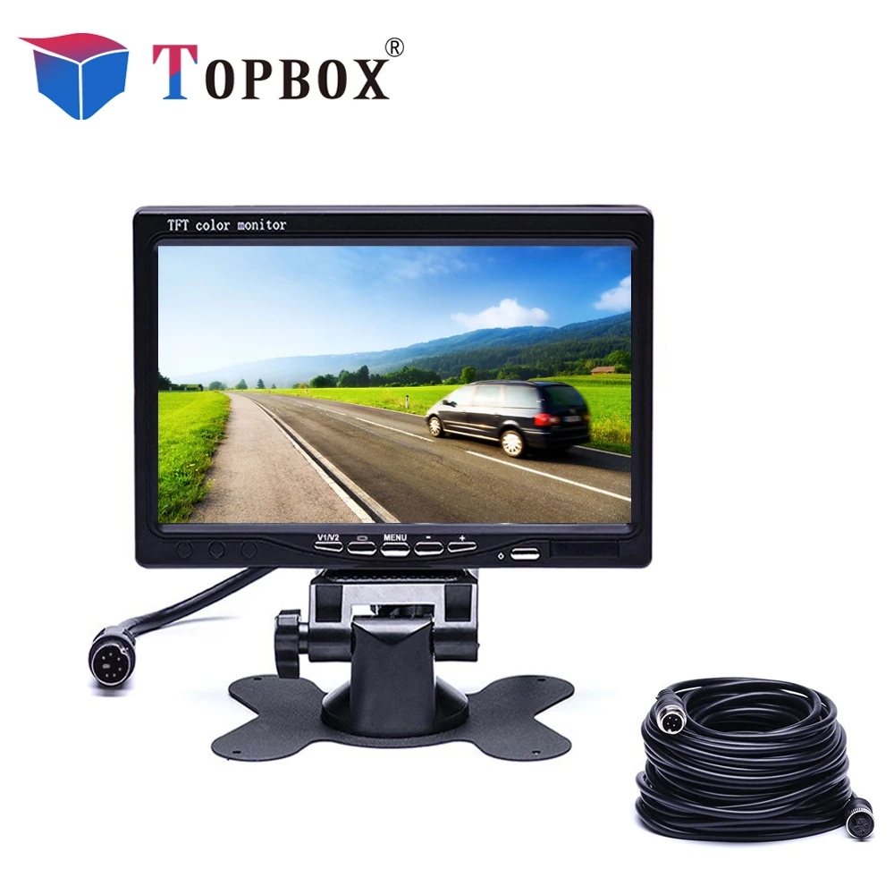 Topbox DC 12V-24V 7 inch TFT LCD Car Monitor Display + 4 Pin IR Night Vision Rear View Camera for Bus Houseboat Truck RV Topbox DC 12V-24V 7 inch TFT LCD Car Monitor Display + 4 Pin IR Night Vision Rear View Camera for Bus Houseboat Truck RV