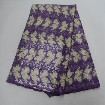 

2018 new African guipureLace Fabric 5 yard High Quality cord lace Water Soluble Nigerian lace fabric for party for women -J5