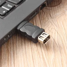 Firewire ieee 1394 6 pinos fêmea para usb 2.0 tipo um adaptador masculino câmeras telefones celulares mp3 player pdas preto