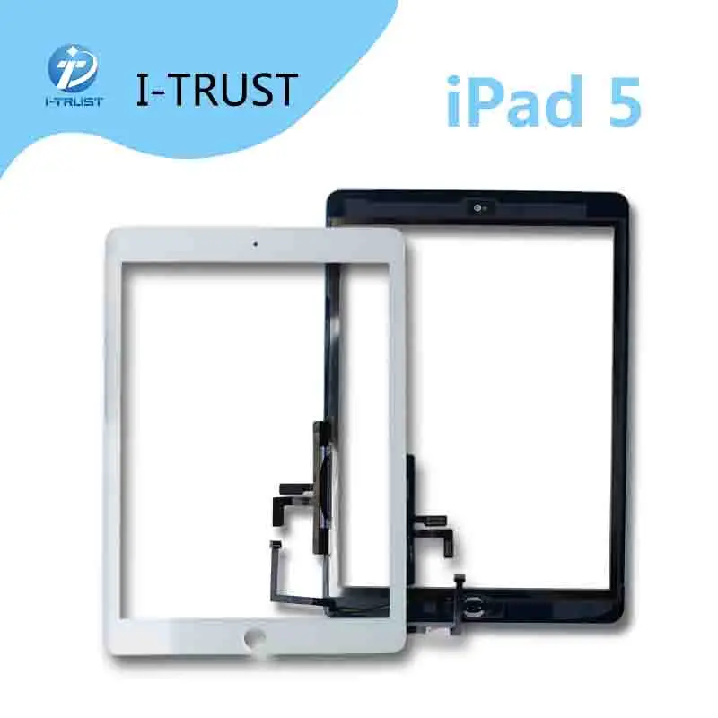 

New OEM Touch Panel Display Screen With Stickers For iPad Air Touch Screen Digitizer Outer Glass for iPad 5 Black and white