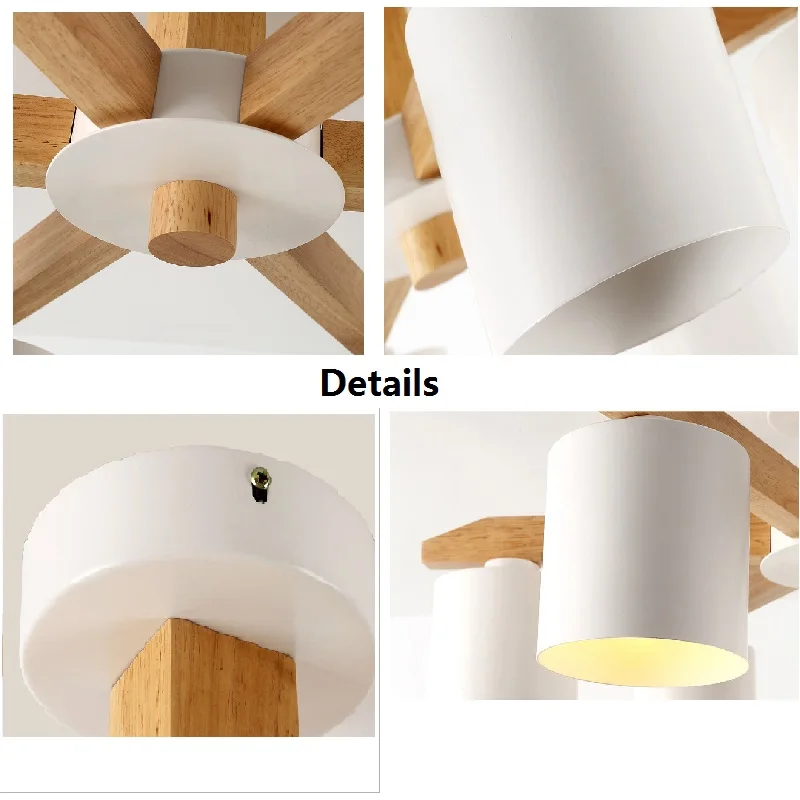 Modern Nordic solid wood LED ceiling Chandelier E27 With Iron Lampshade creative Lighting Fixtures Lamparas Colgantes Wooden|chandelier e27|ceiling