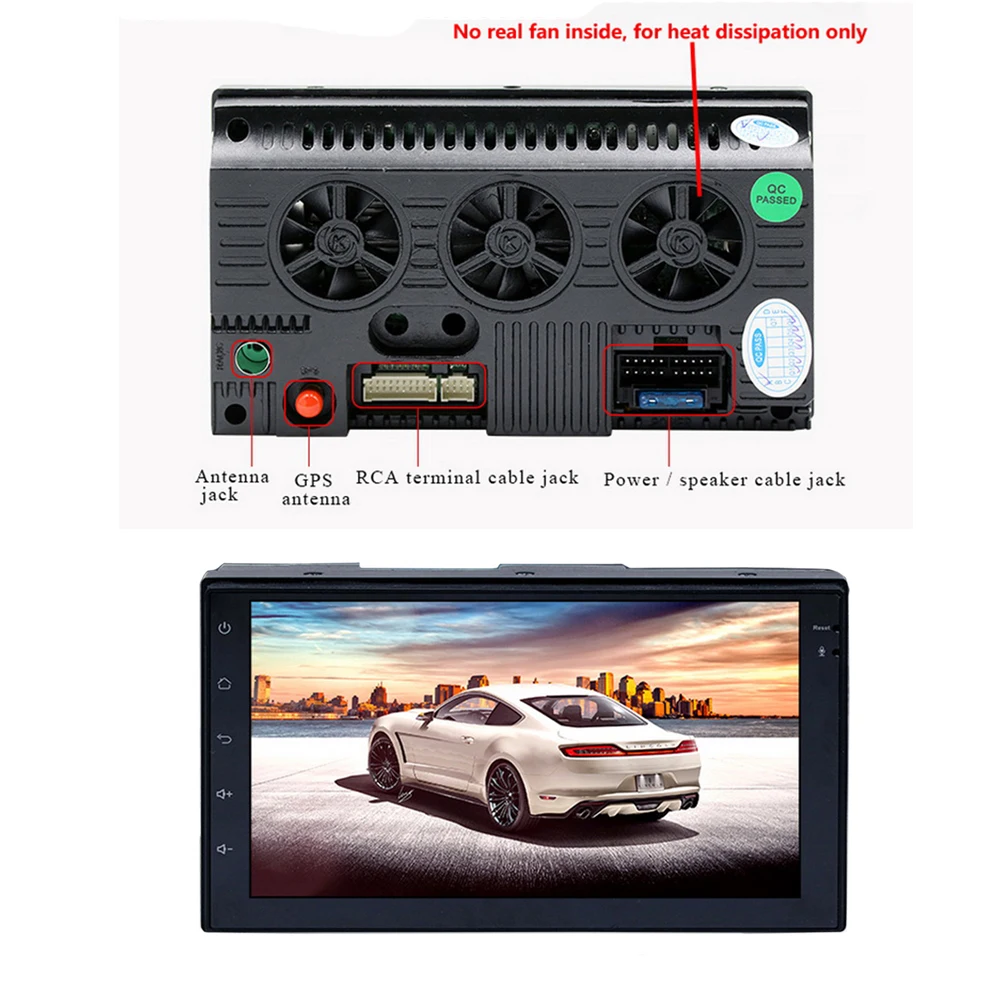 Автомобильное радио с GPS навигации 7 дюймов Android Зеркало Ссылка Bluetooth WiFi 2 DIN