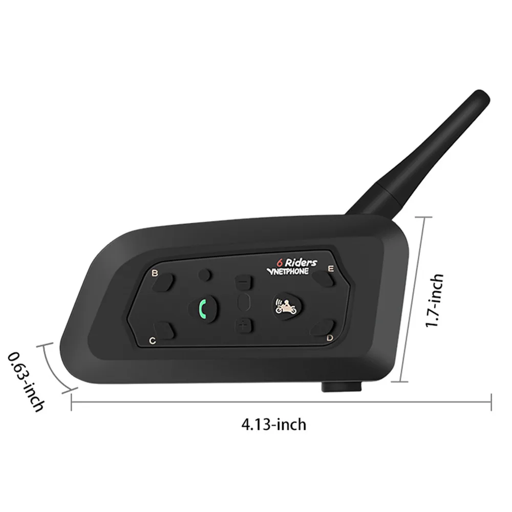 

Super Waterproof V6 Motorcycle Intercom Headset 1200M Wireless Bluetooth Helmet Headsets Intercom for 6 riders Multi-Interphone