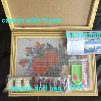 

YIKEE 30x40cm New arrival diamond embroidery with frame,diy,5d,full drill square,diamond painting kit with frame