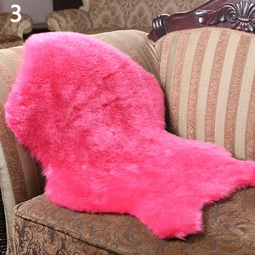 Мягкий чехол для стула из овечьей кожи, теплый ворсистый ковер, коврик для сиденья, гладкий мех, гладкий пушистый коврик, моющийся, для спальни, искусственный коврик - Цвет: Красный