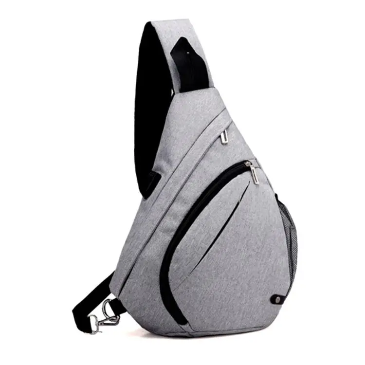 Нейлоновая сумка-слинг, многофункциональная Маленькая мужская сумка через плечо, модные сумки через плечо, хит, новинка, повседневная мужская сумка с зарядкой через USB, KL469 - Цвет: Серый