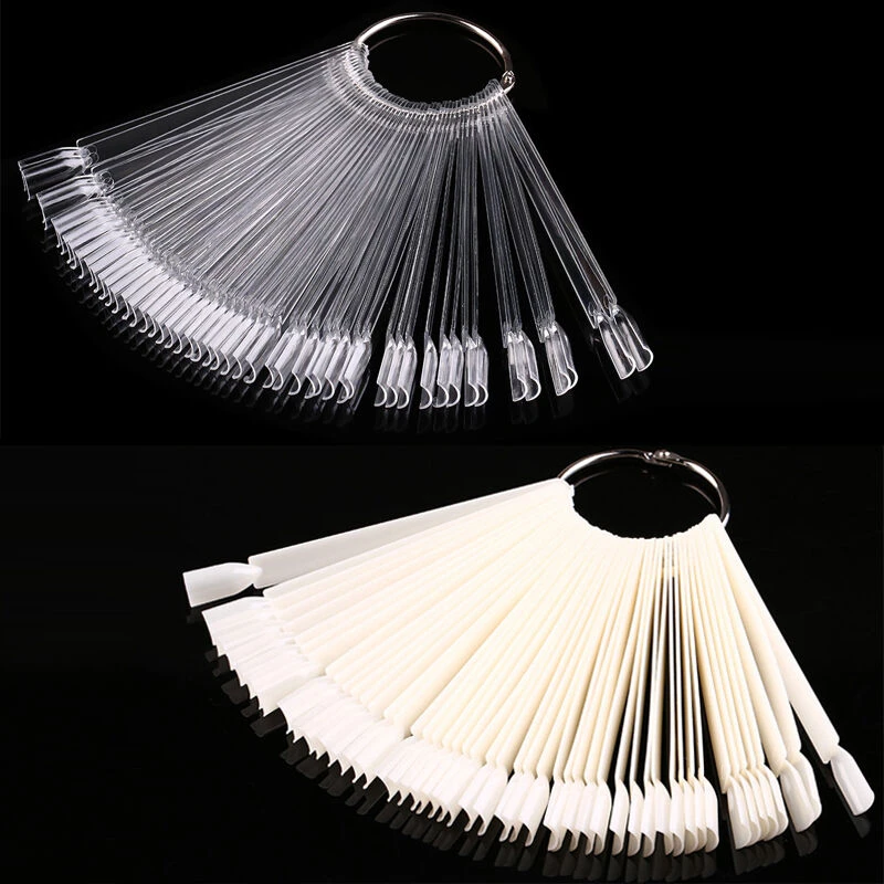 

Nail Art Template 50Pcs Display Practise Finger Nail Art Display Practice Tips Sticks Tip Stick Casual Transparent Plastic Tools