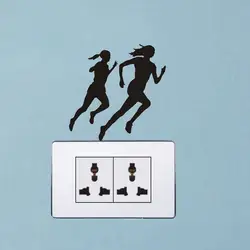 WANGZHIMING новый мультфильм 3d наклейки на стену для детей комнаты Женщины Бег смешные для наклейки на стену спальня домашний Декор Гостиная