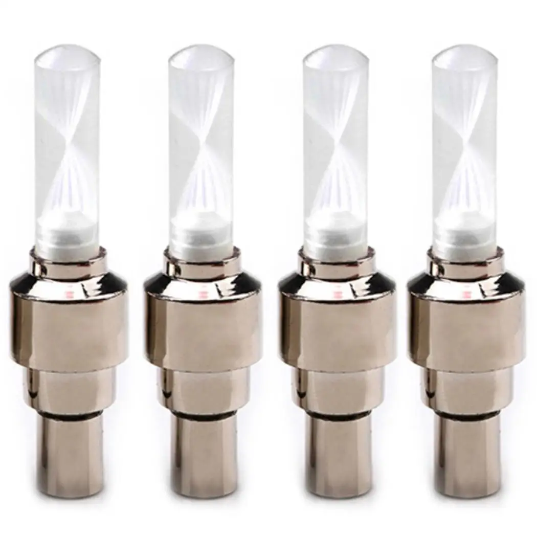 Discount Mountain Bike Road Bicycle Lights LED Tire Valve Plugs Wheel LED Valve Silver 0.4kg 1